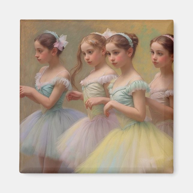 Íman Bailarinas en el estilo de Degas en tonos suaves (Frente)