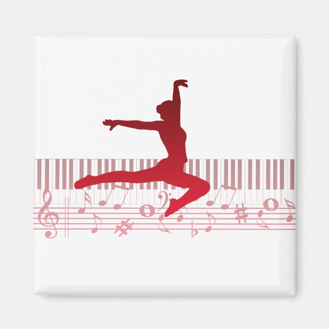 Íman Bailarino de ballet em um teclado (Frente)