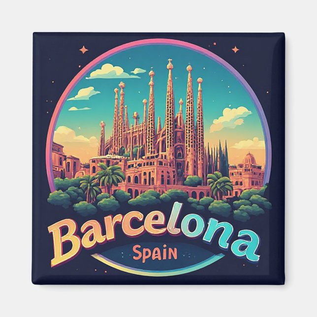 Íman 🧲 Bairro Gótico de Barcelona Memória Espanha 🏰 (Frente)