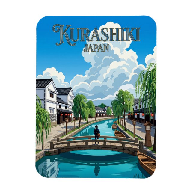 Íman Bairro Histórico de Kurashiki Bikan Japão (Vertical)