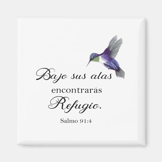 Íman Bajo sus alas spanish bíblia verse psalm91 (Frente)
