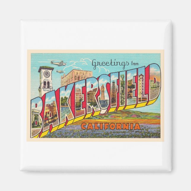 Íman Bakersfield California CA - Letra grande (Frente)