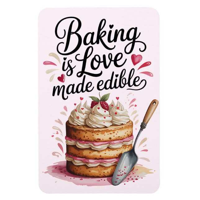 Íman Baking É Amor Feita Com Magneta De Cozinha Comestí (Vertical)