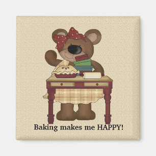 Íman Baking me faz feliz ímã