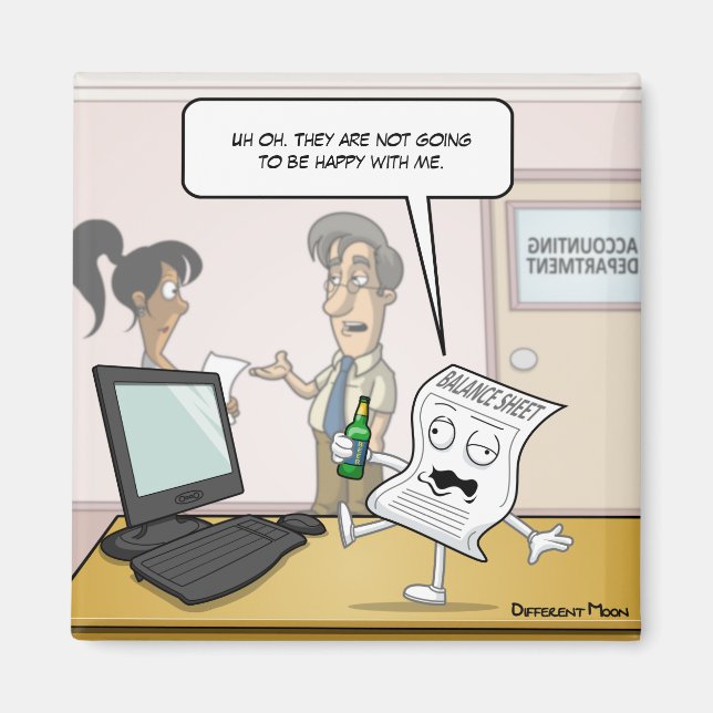 Íman Balanço do Bebado Contabilístico Magnético Quadrad (Frente)