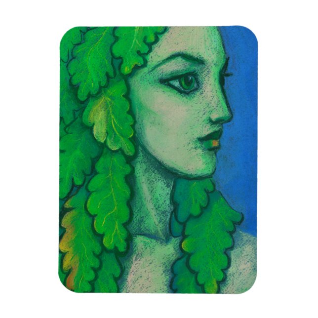 Íman Balanis, dryad, folhas verdes, deusa da floresta,  (Vertical)