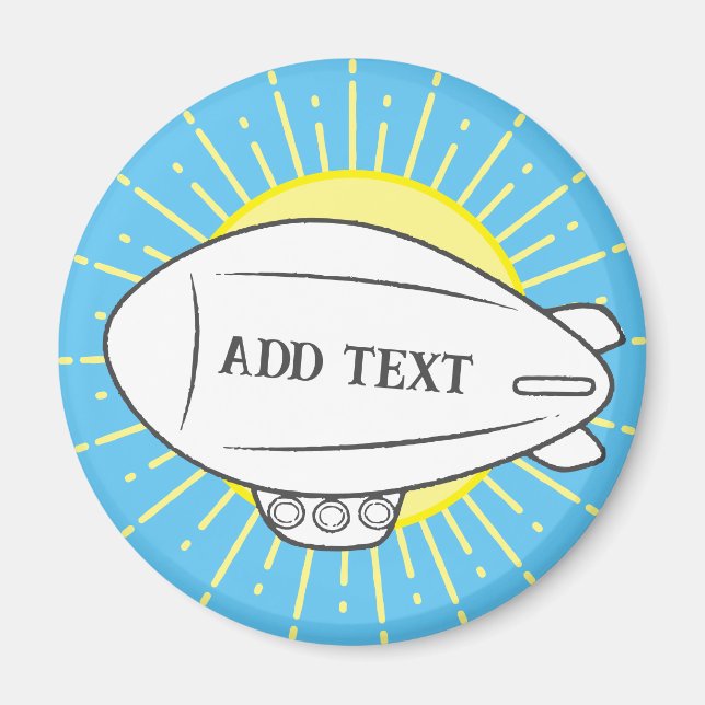 Íman Balão Branco Blimon Personalizado no Céu Solitário (Frente)