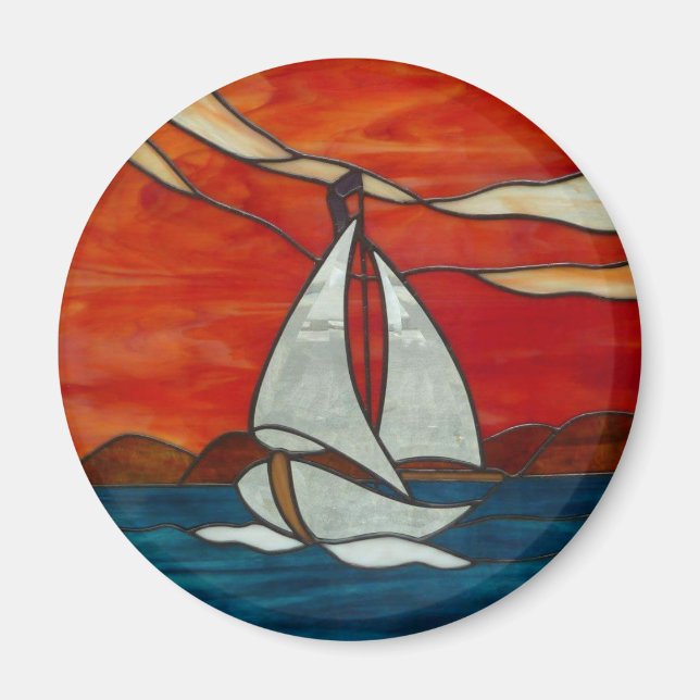 Íman Balão de vela na Design de Arte de Vidro Sunset (Frente)
