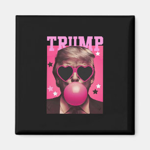 Íman Balão Trump Rosa Engraçado Com Coração Óculos De S