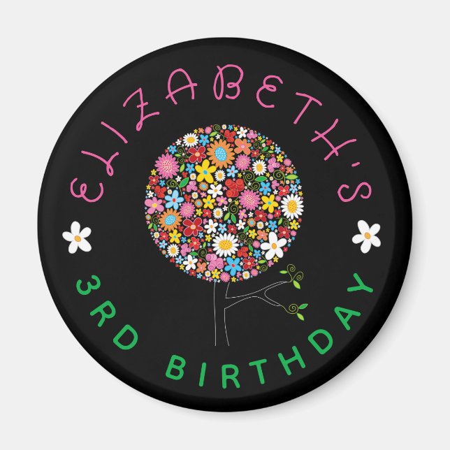 Íman Balas de primavera Whimsical Flores de Pop (Frente)