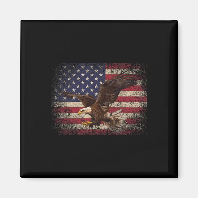 Íman Bald Eagle 4 de julho Presente Americano Fla (Frente)