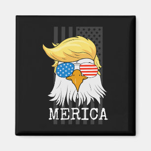 Íman Bald Eagle 4 De Julho Trump American Flag Funny G