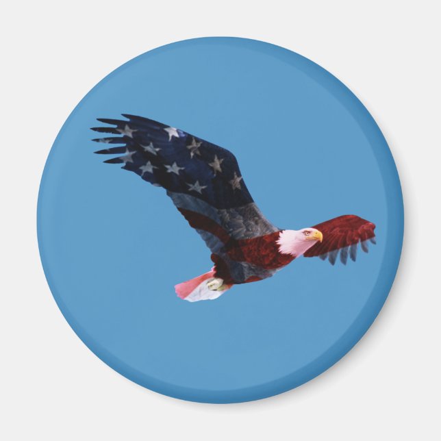Íman Bald Eagle American Flag Magnet (Frente)