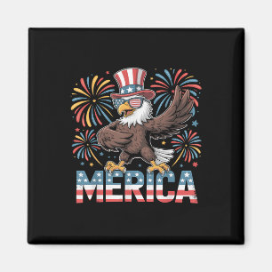 Íman Bald Eagle Dancing "merica Tee Funny Patriotic Usa