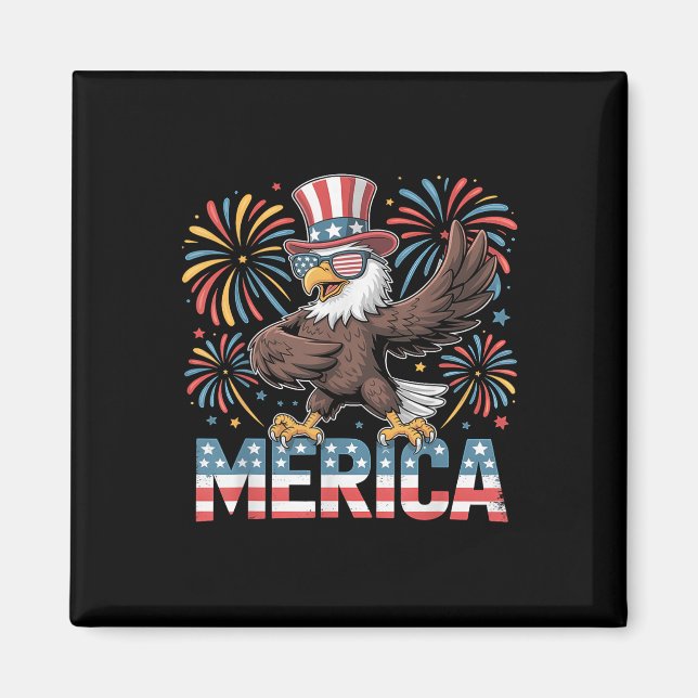 Íman Bald Eagle Dancing "merica Tee Funny Patriotic Usa (Frente)