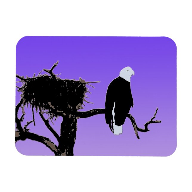 Íman Bald Eagle em Sunset - Arte original sobre a vida  (Horizontal)