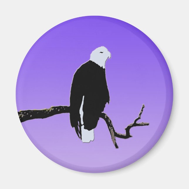 Íman Bald Eagle em Sunset - Arte original sobre a vida  (Frente)