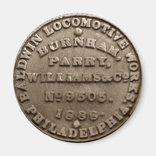 Íman Baldwin Locomotive Builders Plate 1888 (Frente)