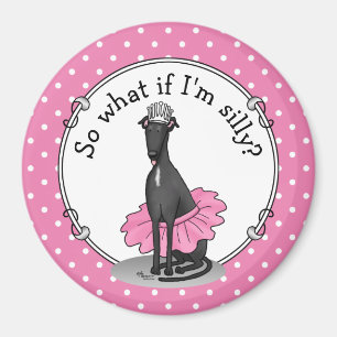 Íman Balé Ballerina Princess Greyhound Dog (preto)