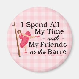 Íman Balé bonito Barre Funny Ballerina Dancer Gingham
