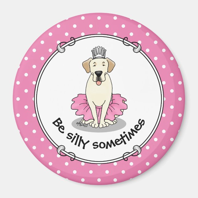 Íman Balé Princesa Amarelo Labrador Cachorro do Retriev (Frente)