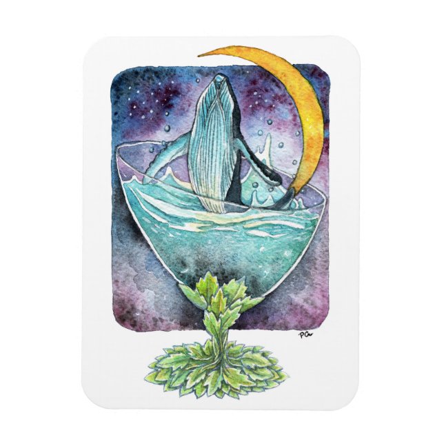 Íman Baleia Debaixo Da Lua (Vertical)