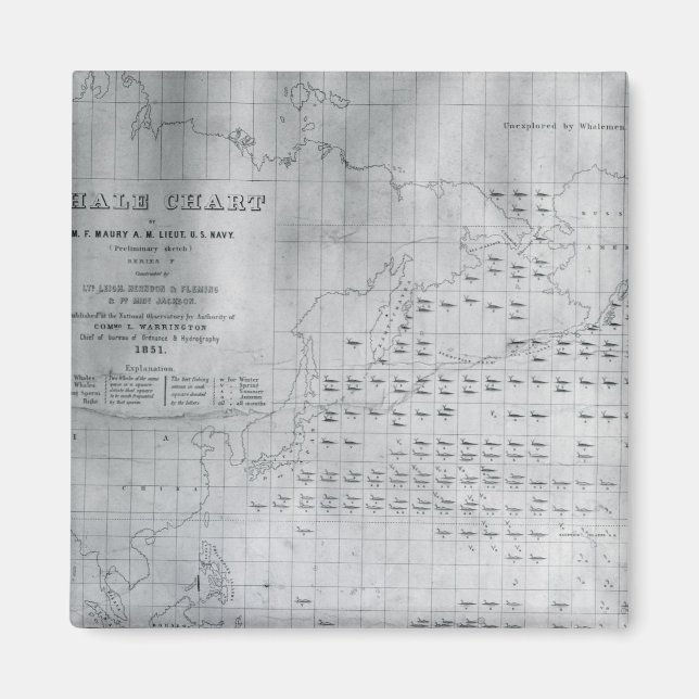 Íman Baleia do Pacífico Norte, 1851 (Frente)