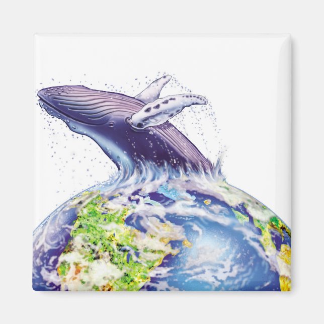 Íman baleia e design de terra (Frente)