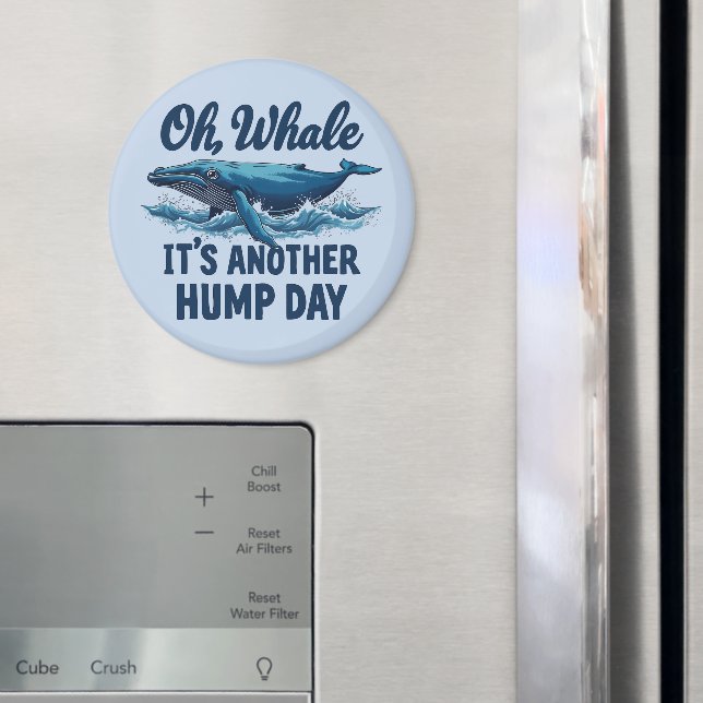 Íman Baleia Engraçada Trocadilho "Oh Baleia" Design Dia (In Situ (Fridge))