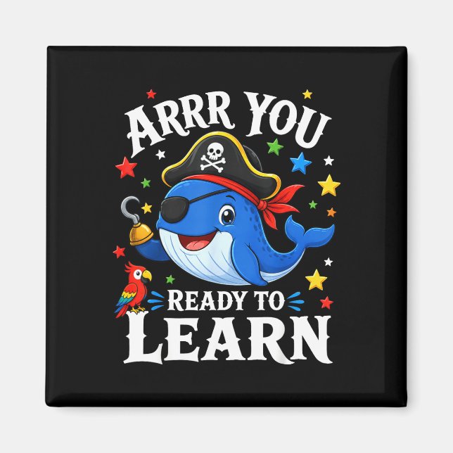 Íman Baleia professora pirata engraçada arrr pronta par (Frente)