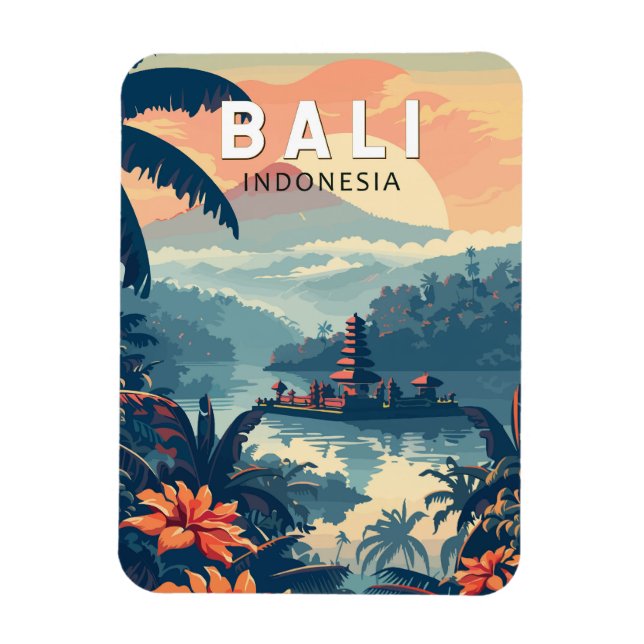 Íman Bali Indonesia Viagem Art Vintage (Vertical)