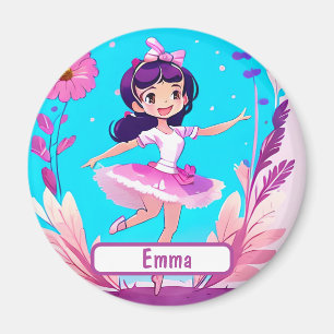 Íman Ballerina Cute Com Nametag Personalizável