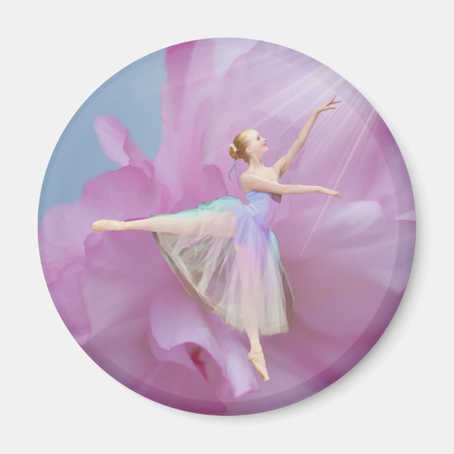 Íman Ballerina em rosa e azul (Frente)