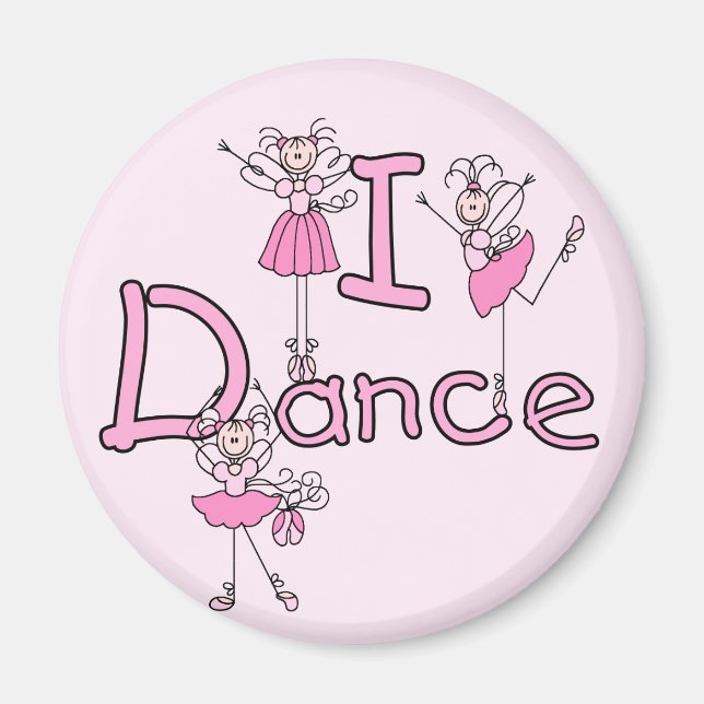 Íman Ballerina Eu Danço Camisetas e Presentes (Frente)