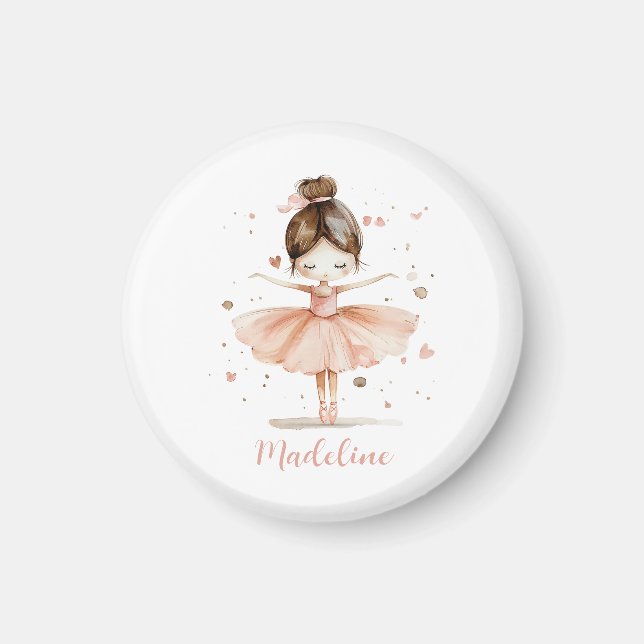 Íman Ballerina Personalized Name Girly (Frente)