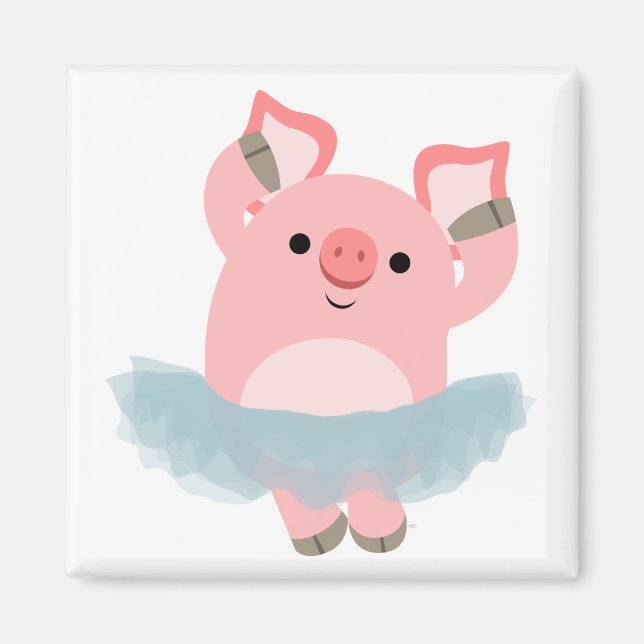 Íman Ballerina Pig Magnet (Frente)