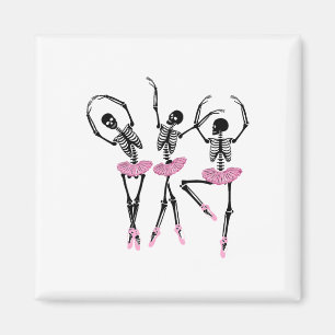 Íman Ballerina Skeletons Dançando Halloween Ballerina S