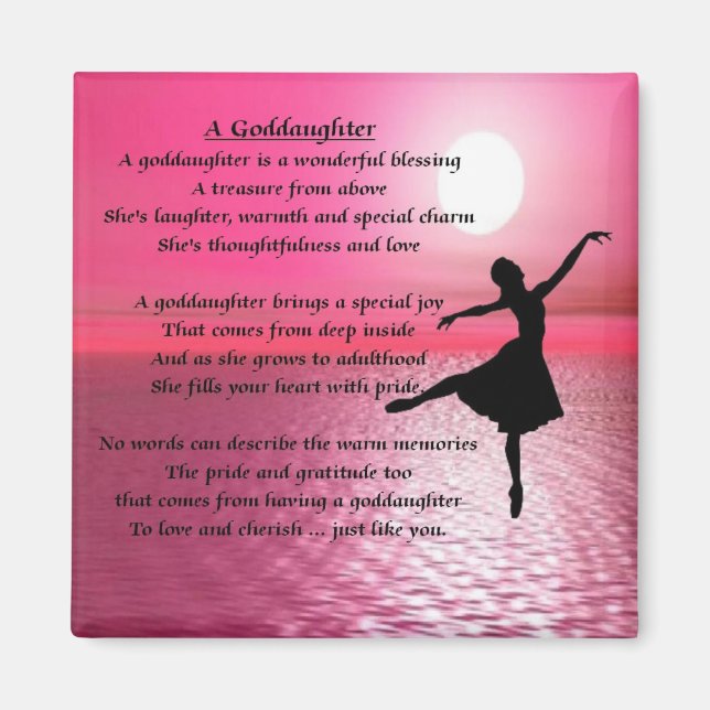Íman Ballerina Sunset Godchild Poem (Frente)