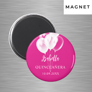 Íman Balões brancos rosa de Quinceanera festa