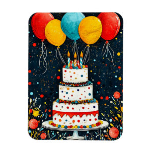 Íman Balões coloridos de aniversário