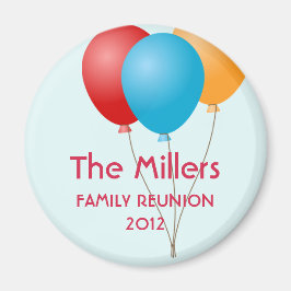 Íman Balões coloridos, reunião familiar de verão, costu