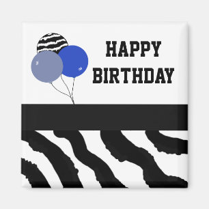 Íman Balões de Aniversário com Estampa de Zebra