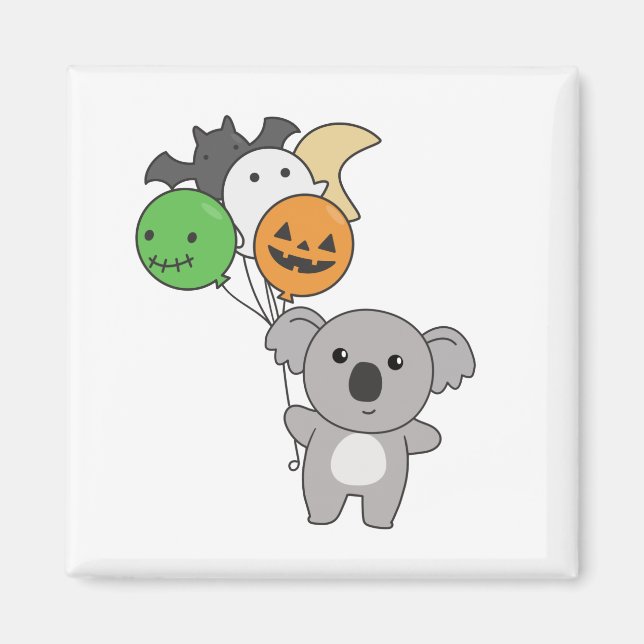 Íman Balões De Halloween Para Crianças Cute Koalas (Frente)