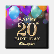 Balões Festa de aniversário preto e Dourado