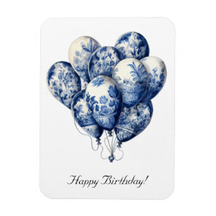 Íman Balões no Azul Delft, personalizáveis