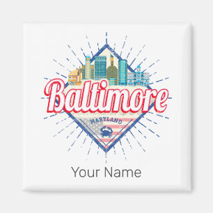 Íman Baltimore Maryland United States Skyline Vintage