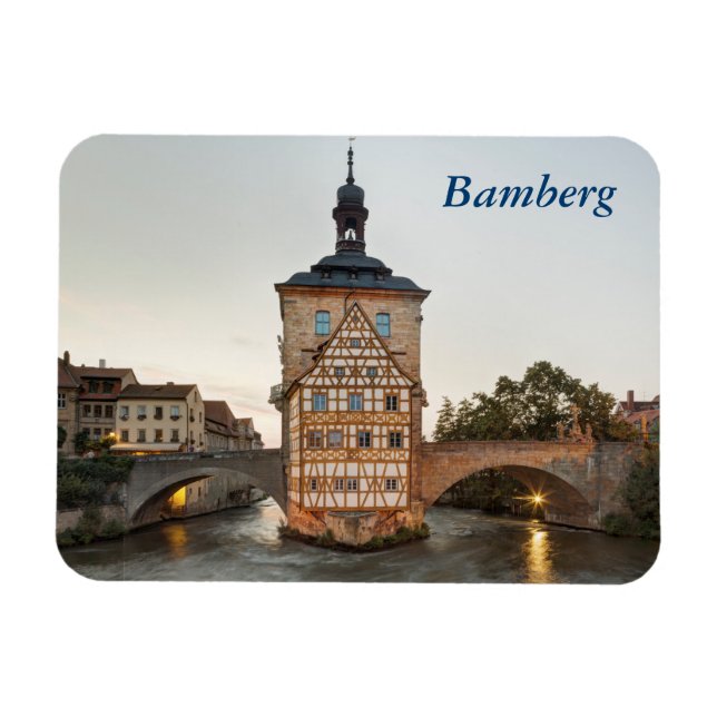 Íman Bamberg Old Town Hall e Obere Bridge (Horizontal)