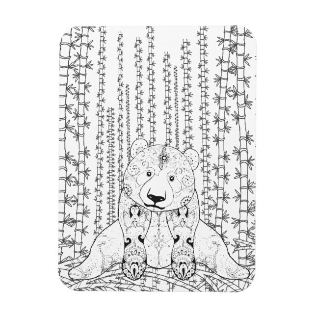 Íman Bamboo Panda Doodle (Vertical)