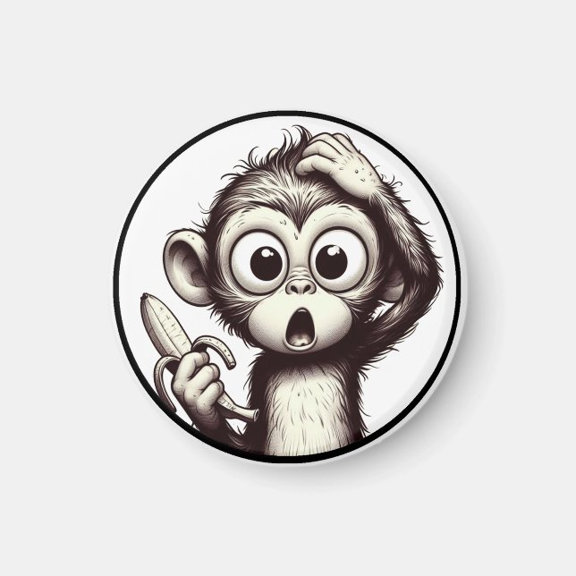 Íman "Banana Peel Crisis Monkey" Magnet (Frente)