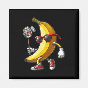 Íman Banana Sungs Jogando Badminton Engraçado Fruta Esp